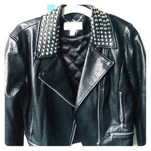 Michael Kors black faux leather jacket